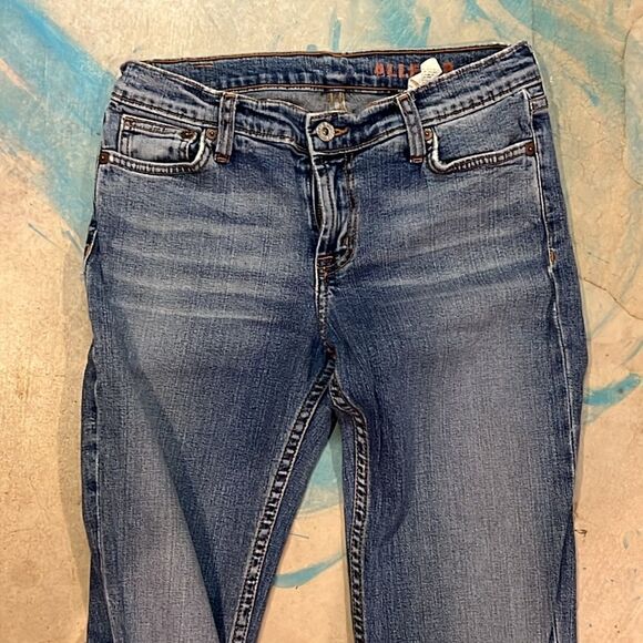 VINTAGE Allen B. By Allen Schwartz Boho Patchwork Retro Boot Cut Jeans C28 - Picture 4 of 8